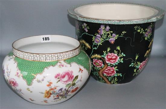Dresden style jardiniere and Cetem ware example